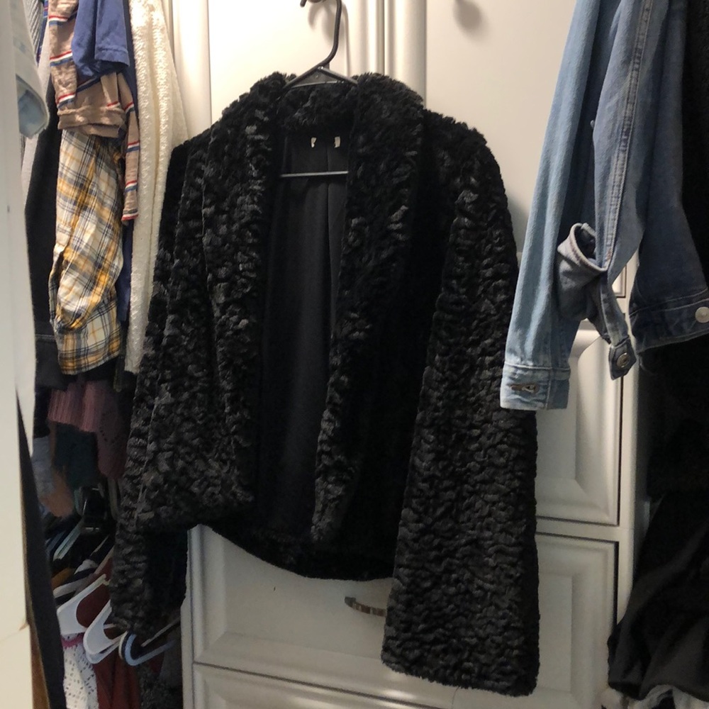Target faux fur jacket sweater S
